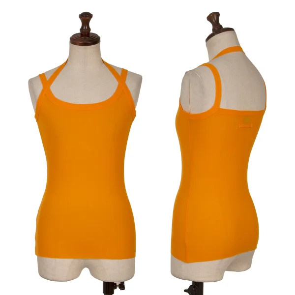 Jean Paul GAULTIER FEMME Halter Neck Mesh Tank Top Orange 40 K-164239_001