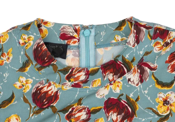 ジャンポールゴルチエ ファムJean Paul GAULTIER FEMME フローラルプリントストレッチノースリーブ 水色マルチ40 K-164241_004