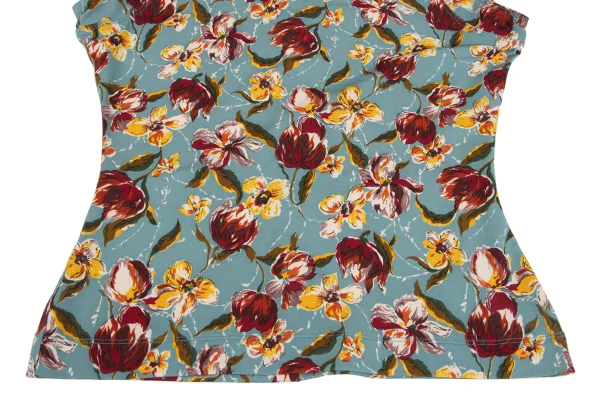 ジャンポールゴルチエ ファムJean Paul GAULTIER FEMME フローラルプリントストレッチノースリーブ 水色マルチ40 K-164241_006