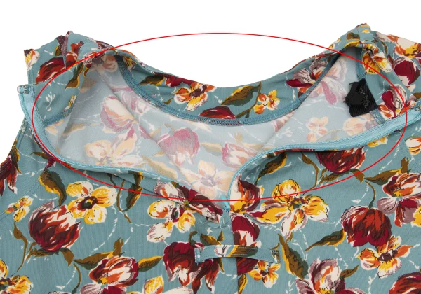 ジャンポールゴルチエ ファムJean Paul GAULTIER FEMME フローラルプリントストレッチノースリーブ 水色マルチ40 K-164241_009