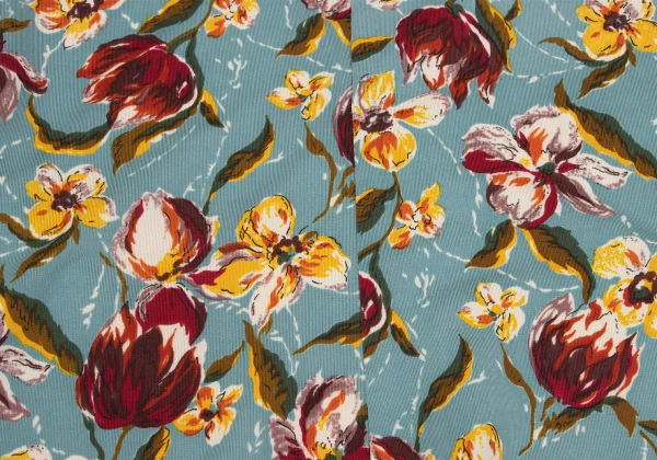 ジャンポールゴルチエ ファムJean Paul GAULTIER FEMME フローラルプリントストレッチノースリーブ 水色マルチ40 K-164241_011