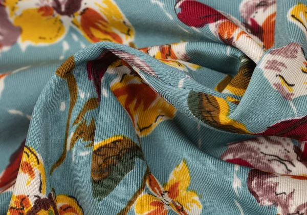 ジャンポールゴルチエ ファムJean Paul GAULTIER FEMME フローラルプリントストレッチノースリーブ 水色マルチ40 K-164241_013