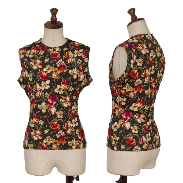 Jean Paul GAULTIER FEMME Floral Printed Sleeveless Top Black,Multi-Color 40 K-164242_001