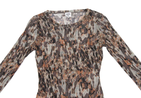 Jean Paul GAULTIER FEMME Graphic Printed Mesh T Shirt K-164244_003