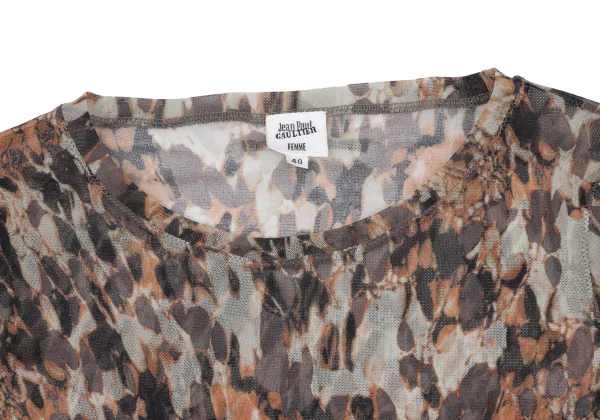 Jean Paul GAULTIER FEMME Graphic Printed Mesh T Shirt K-164244_004