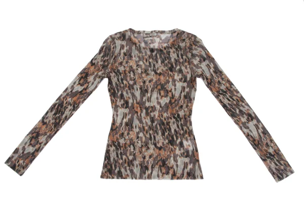 Jean Paul GAULTIER FEMME Graphic Printed Mesh T Shirt K-164244_010