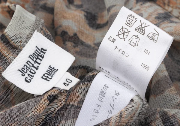 Jean Paul GAULTIER FEMME Graphic Printed Mesh T Shirt K-164244_015