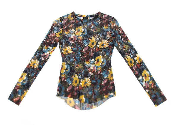 Jean Paul GAULTIER FEMME Floral Printed Mesh T Shirt K-164245_002