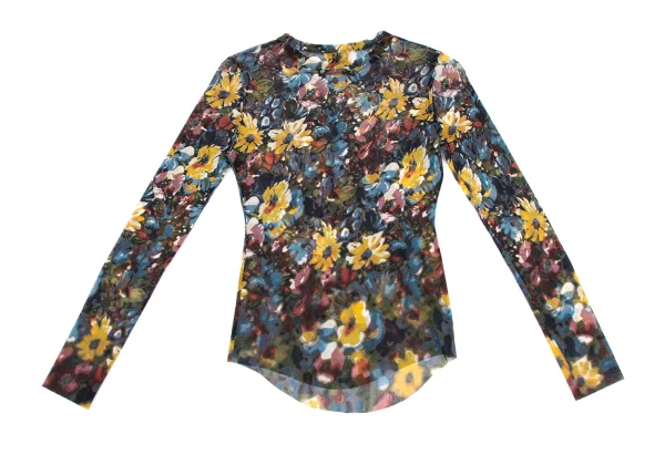 Jean Paul GAULTIER FEMME Floral Printed Mesh T Shirt K-164245_009