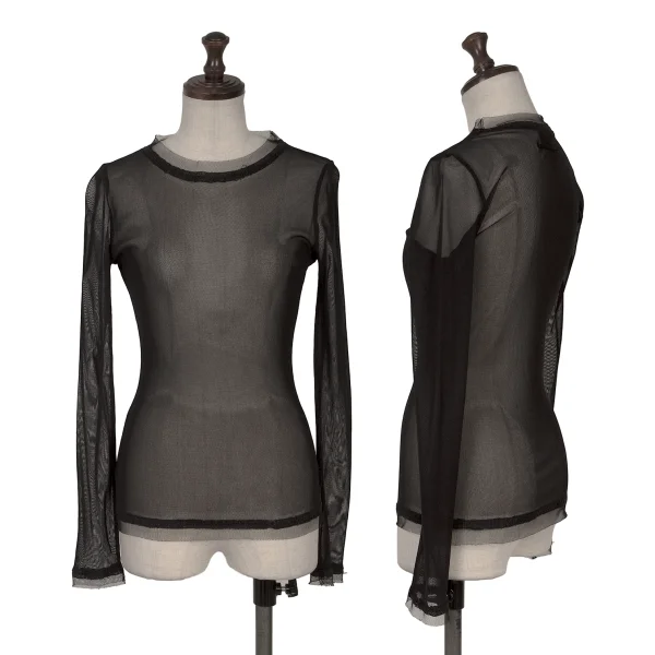 Jean Paul GAULTIER FEMME Stitch Mesh T Shirt Black 40 K-164246_001