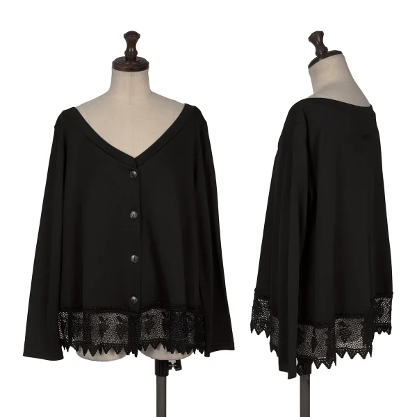 Jean Paul GAULTIER FEMME Hem Lace Switching Cardigan Black 40 K-164247_001