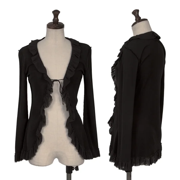 Jean Paul GAULTIER FEMME Frill Switching Cardigan Black 40 K-164248_001