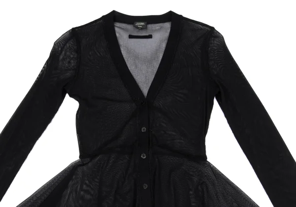 Jean Paul GAULTIER FEMME Knit Fringe Mesh Cardigan K-164249_003