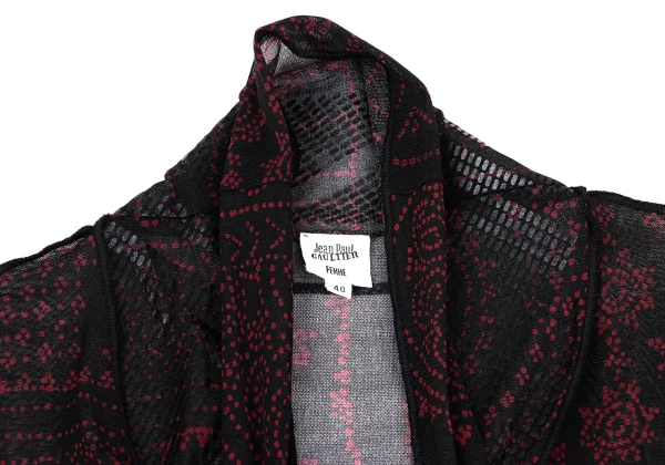 Jean Paul GAULTIER FEMME Pattern Printed Mesh Cardigan K-164250_004