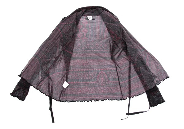 Jean Paul GAULTIER FEMME Pattern Printed Mesh Cardigan K-164250_009