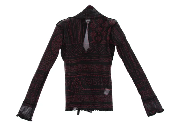 Jean Paul GAULTIER FEMME Pattern Printed Mesh Cardigan K-164250_010