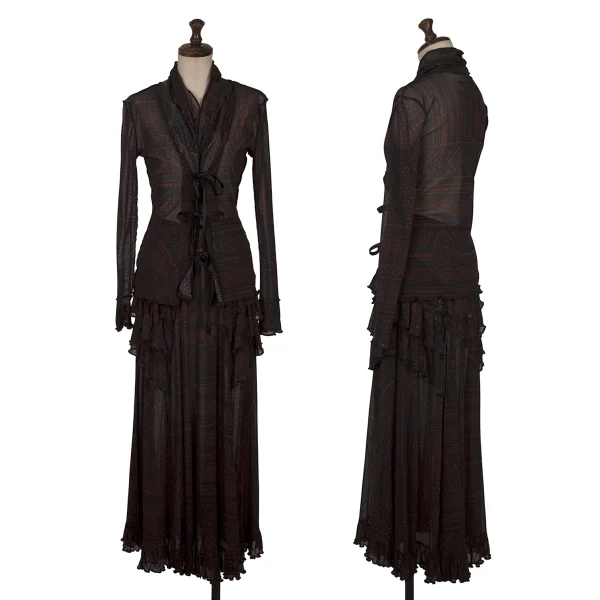 Jean Paul GAULTIER FEMME Pattern Printed Mesh Skirt K-164251_014