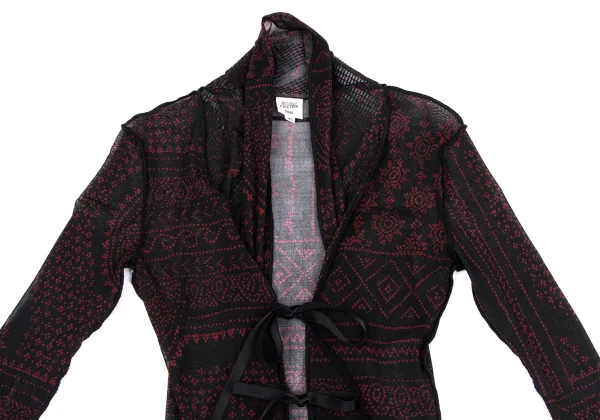 Jean Paul GAULTIER FEMME Pattern Printed Mesh Cardigan & Skirt K-164252_004