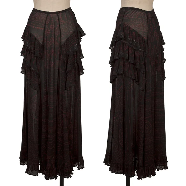 Jean Paul GAULTIER FEMME Pattern Printed Mesh Cardigan & Skirt K-164252_011