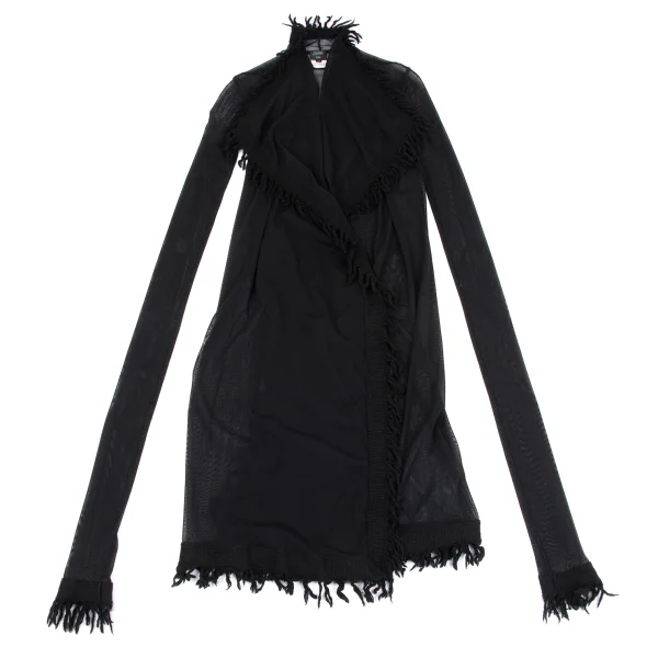 Jean Paul GAULTIER FEMME Fringe Taping Mesh Long Cardigan K-164253_002