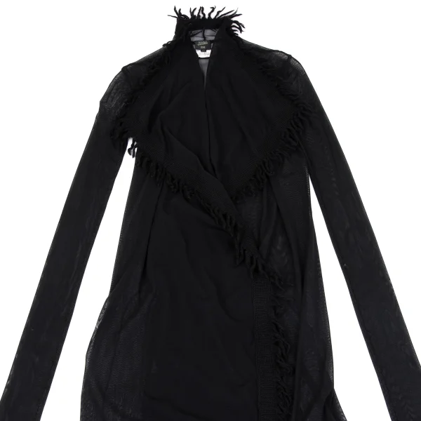 Jean Paul GAULTIER FEMME Fringe Taping Mesh Long Cardigan K-164253_003