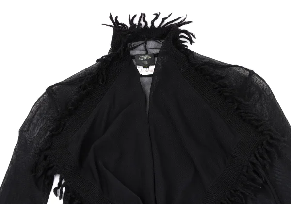 Jean Paul GAULTIER FEMME Fringe Taping Mesh Long Cardigan K-164253_004