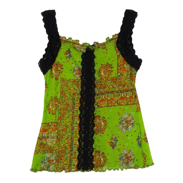 Jean Paul GAULTIER Lece Switching Floral Mesh Tank Top K-164257_002
