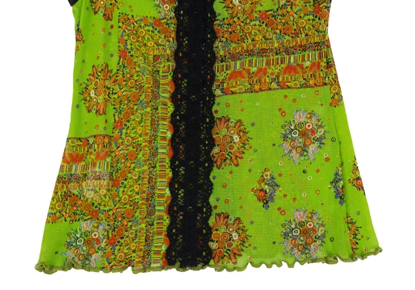 Jean Paul GAULTIER Lece Switching Floral Mesh Tank Top K-164257_006