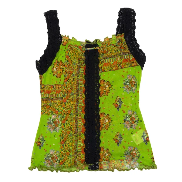 Jean Paul GAULTIER Lece Switching Floral Mesh Tank Top K-164257_011