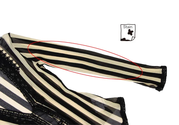 Jean Paul GAULTIER MAILLE Lace Patch Stripe Mesh Cardigan K-164259_004