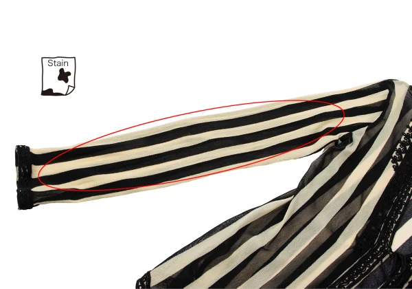 Jean Paul GAULTIER MAILLE Lace Patch Stripe Mesh Cardigan K-164259_005