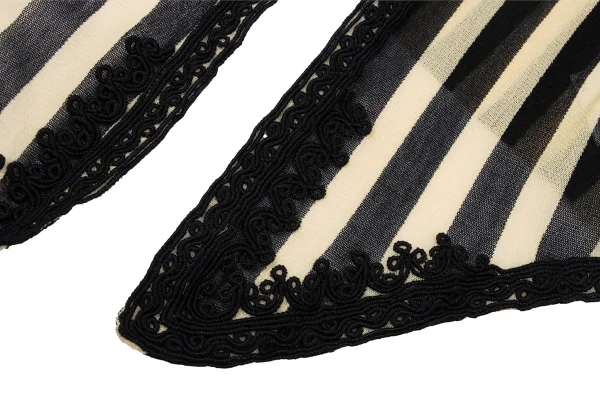 Jean Paul GAULTIER MAILLE Lace Patch Stripe Mesh Cardigan K-164259_009