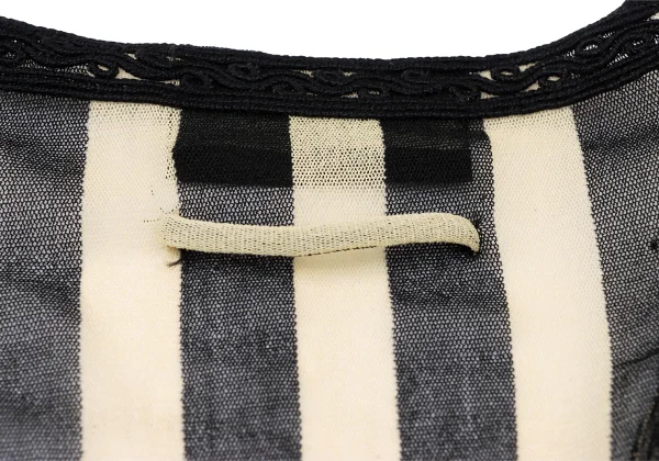 Jean Paul GAULTIER MAILLE Lace Patch Stripe Mesh Cardigan K-164259_013