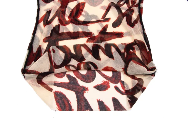 Jean Paul GAULTIER MAILLE FEMME Lettering Printed Turtleneck Mesh Top K-164261_009