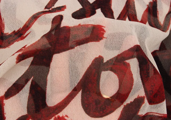 Jean Paul GAULTIER MAILLE FEMME Lettering Printed Turtleneck Mesh Top K-164261_013