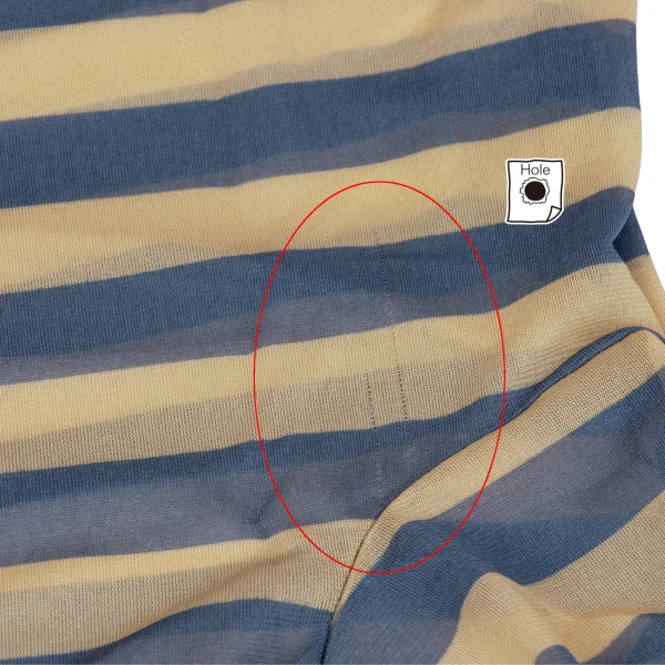 Unbranded Striped Drape Neck Mesh Long Top K-164263_004