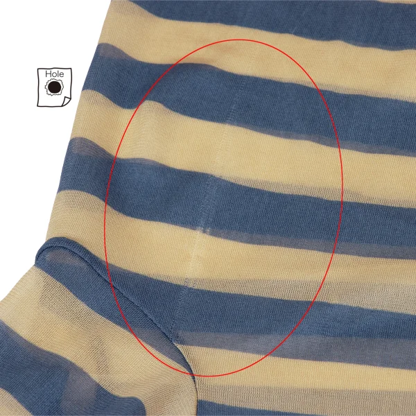 Unbranded Striped Drape Neck Mesh Long Top K-164263_005