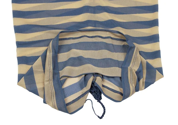 Unbranded Striped Drape Neck Mesh Long Top K-164263_010