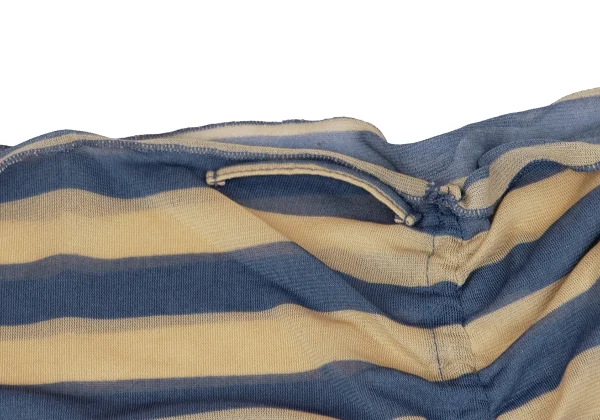 Unbranded Striped Drape Neck Mesh Long Top K-164263_013