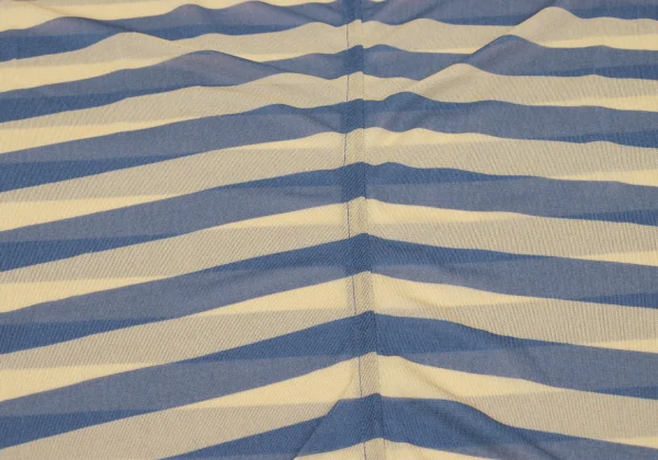 Unbranded Striped Drape Neck Mesh Long Top K-164263_014