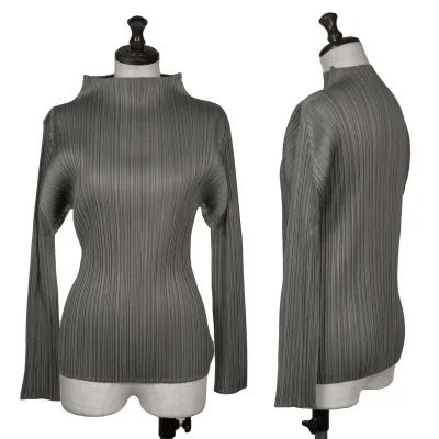 PLEATS PLEASE High-neck Long Sleeve Top