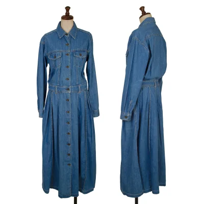 45RPM STUDIO Washed Denim Shirt Dress