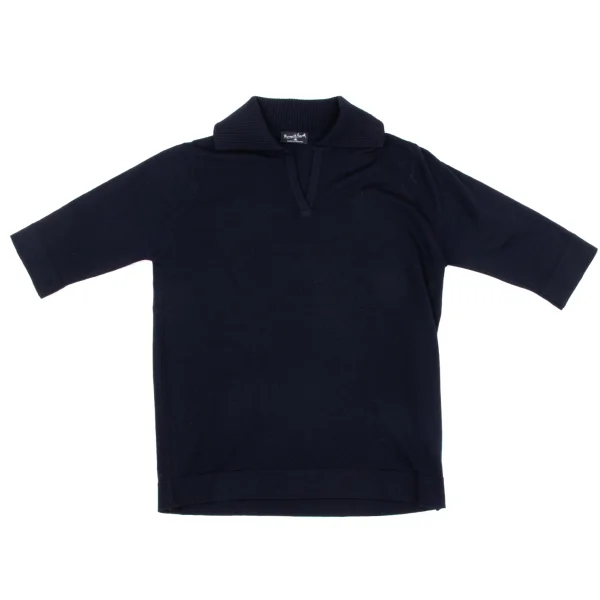 MARGARET HOWELL Wool Ribbed Collar Skipper Knit K-164271_002