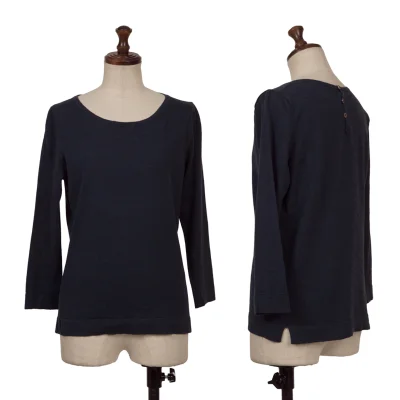 MARGARET HOWELL Back Button 3/4 Sleeves Knit Sweater