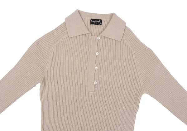 MARGARET HOWELL Wool Rib Knit Polo Shirt K-164276_003