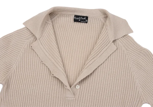 MARGARET HOWELL Wool Rib Knit Polo Shirt K-164276_006