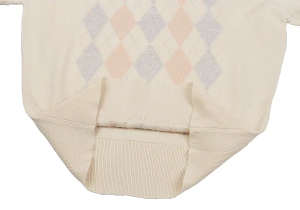 MARGARET HOWELL Argyle Short Sleeves Cotton Knit Top K-164281_008