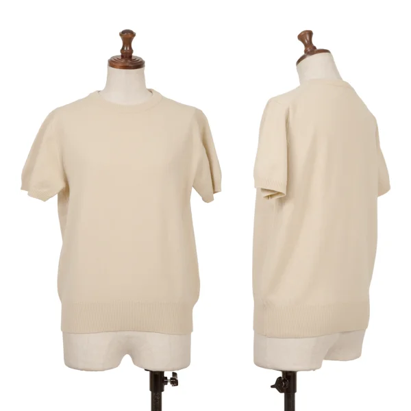 マーガレットハウエルMARGARET HOWELL ウール半袖ニット ベージュ2