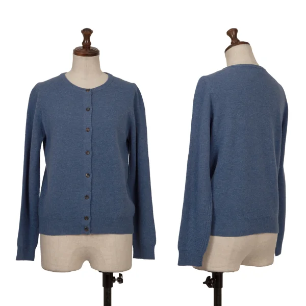 MARGARET HOWELL Cashmere Blend Wool Knit Cardigan Blue 2 K-164287_001