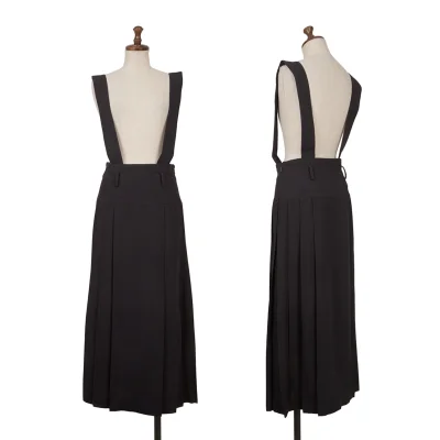 ATSURO TAYAMA Wool Pleated Shoulder Strap Skirt